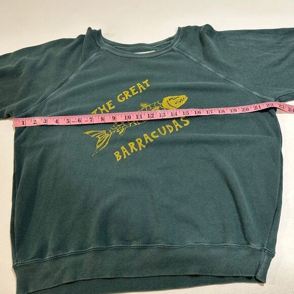 THE GREAT Barracudas Graphic Sweatshirt Green Size 3 (Large) - Picture 5 of 8